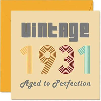 Afbeelding van 93 jaar verjaardagskaarten voor mannen en vrouwen Vintage 1931 Aged To Perfection Grappige verjaardagskaart hem haar, 145 mm x beste vriend, opa, oma,