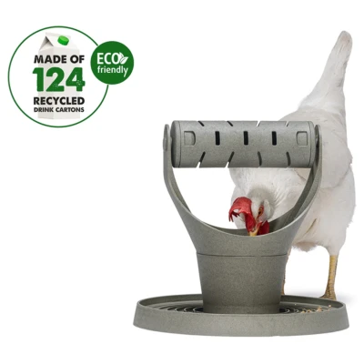 Afbeelding van Beeztees Kip Speel En Snacktoren Kippenspeeltje 30x30x30 cm Grijs Groen