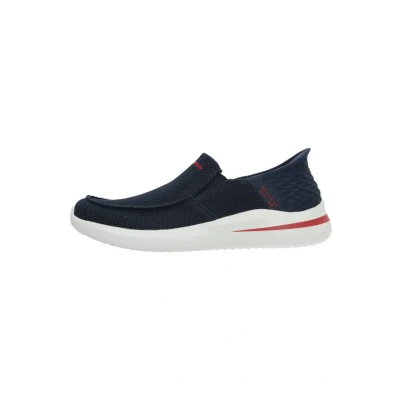 Afbeelding van Skechers Delson 3.0 Instappers, Heren, Maat: 44, Navy knit Polyester