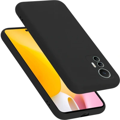 Afbeelding van Cadorabo Hoesje geschikt voor Xiaomi 12 LITE in LIQUID ZWART Beschermhoes gemaakt van flexibel TPU silicone Case Cover