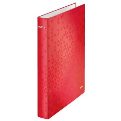 Afbeelding van Leitz WOW ringmap, uit karton, rug van 25 mm, A4, rood 10 stuks