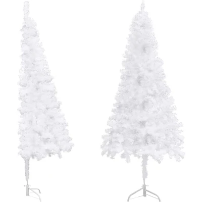 Afbeelding van Kunstkerstboom hoek 210 cm PVC wit