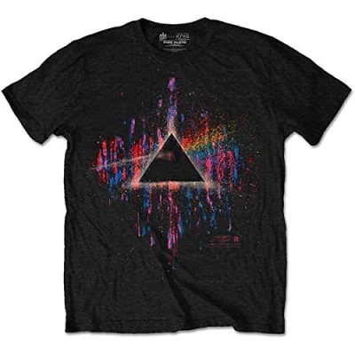 Afbeelding van Pink Floyd Dark Side Of The Moon Splatter Heren T shirt S Zwart