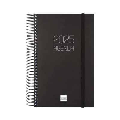 Afbeelding van Agenda Finocam OPAQUE Zwart A4 21 x 29,7 cm 2025