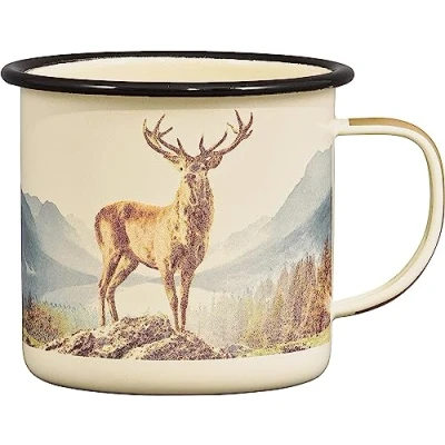 Afbeelding van Gentlemen&#039;s Hardware GEN371 Geëmailleerde koffiemok, hert, 500 ml, crème