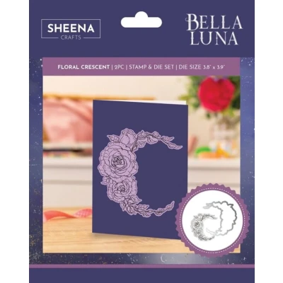 Afbeelding van Sheena Douglass Bella Luna Clearstamp/Stencil Floral Crescent