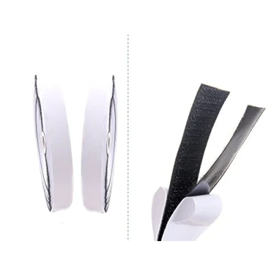 Afbeelding van TUKA TKB5009 25 m x mm haak en lusband, zelfklevend, klittenband, plakband, lus, breed, gesp, zwart, zwart