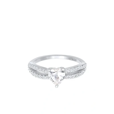 Afbeelding van Elli Heart Classic Ring, Dames, Maat: 54, Silber