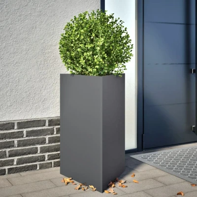 Afbeelding van vidaXL Plantenbak driehoek 50x43x75 cm staal antracietkleurig