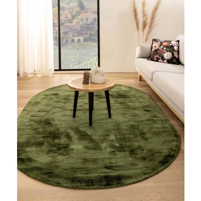Afbeelding van Viscose Vloerkleed Ovaal Glamour Groen 120x180 Cm