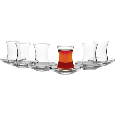 Afbeelding van Pasabahce Uskudar Turkse theeglazen set 12 delig