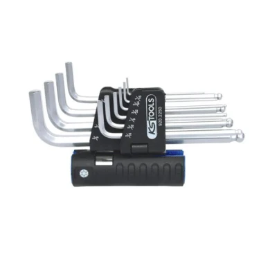 Afbeelding van KS Tools, Inbussleutel, 3 in 1 haakse steeksleutelset lang