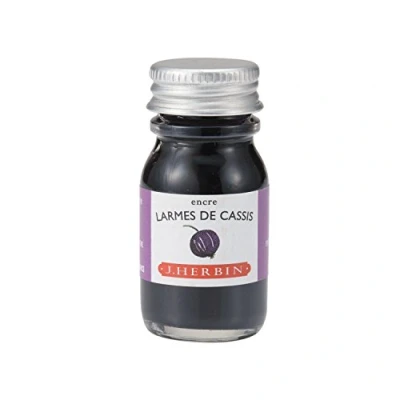 Afbeelding van Jacques Herbin 11578T Schrijf en tekeninkt Vulpennen rollerball pennen Blackcurrant tear 10 ml Made in Francek