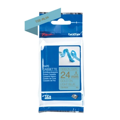 Image de BROTHER Ruban TZERL54 24mm or sur bleu clair Qt 1