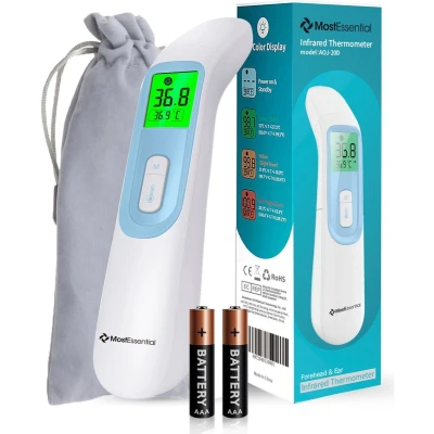 Afbeelding van MostEssential Premium Koortsthermometer Oorthermometer Infrarood Thermometer Voorhoofd Lichaam voor Volwassenen, Kinderen en Baby&#039;s Contactloos 20D