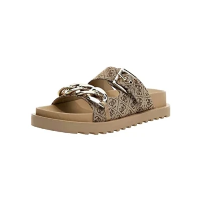 Afbeelding van Guess Fatema LOGO 4G Muiltjes, Dames, Maat: 41, Marron multi Textiel