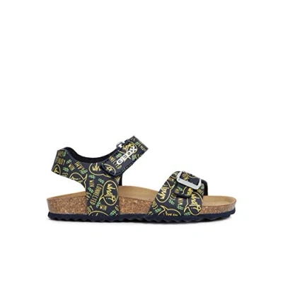 Afbeelding van Geox J Ghita Boy B herensandalen, Marineblauw Fluo Geel
