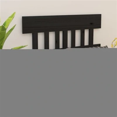 Afbeelding van Hoofdbord 123,5x3x81 cm massief grenenhout zwart