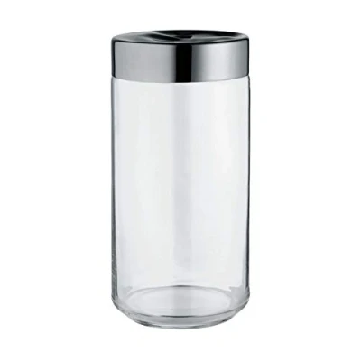 Image de A di alessi lc10 julieta boîte de cuisine en verre avec couvercle acier inoxydable 18/10 150 cl