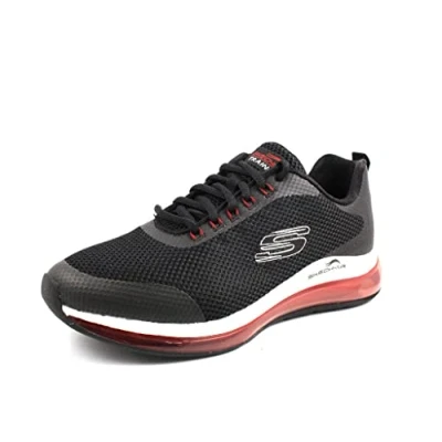 Afbeelding van Skechers Sport Skechair Element 2.0 Sneakers laag, Heren, Maat: 45.5, Black/red Textiel/ synthetisch