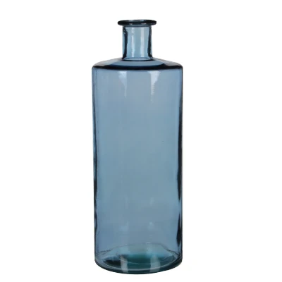 Afbeelding van Mica Decorations Guan Fles Vaas H40 x Ø15 cm Glas Blauw