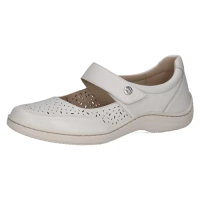 Afbeelding van Caprice Ballerina&#039;s met enkelbandjes, Dames, Maat: 38, White nappa Leer