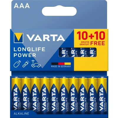 Afbeelding van Varta Longlife Power AAA Alkaline Batterijen 20 Stuks
