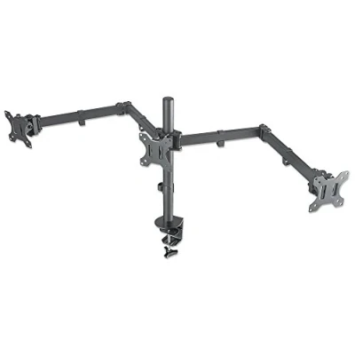 Afbeelding van Manhattan 461658 Monitor tafelbeugel 3 voudig 33,0 cm (13) 68,6 (27) Zwart In hoogte verstelbaar, Kantelbaar, Zwenkbaar