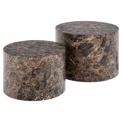 Afbeelding van Giga Living Salontafel Lima Rond 58x58x40 cm Bruin MDF