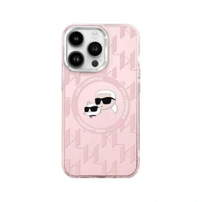 Afbeelding van Karl Lagerfeld iPhone 16 Pro Max Backcover hoesje Magsafe metal Roze