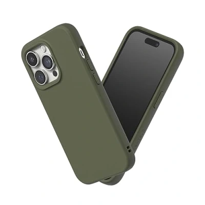 Afbeelding van RHINOSHIELD Hoesje compatibel met [iPhone 14 Pro] SolidSuit dunne hoes schokabsorberende technologie en premium matte afwerking algengroen
