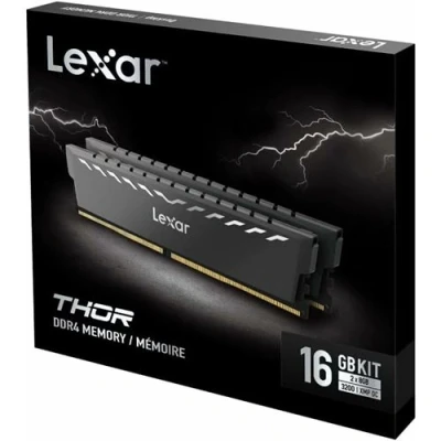 Image de Lexar THOR DDR4 kit 16 Go: 2 x 8 Go DIMM 288 broches 3600 MHz / PC4 28800 CL18 1.35 V mémoire sans tampon gris foncé