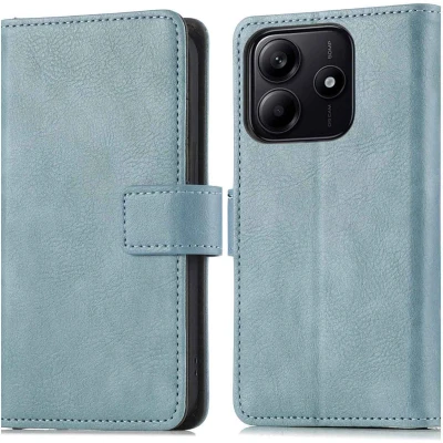 Afbeelding van imoshion Hoesje Geschikt voor Xiaomi Redmi Note 14 5G Met Pasjeshouder Luxe Bookcase Lichtblauw