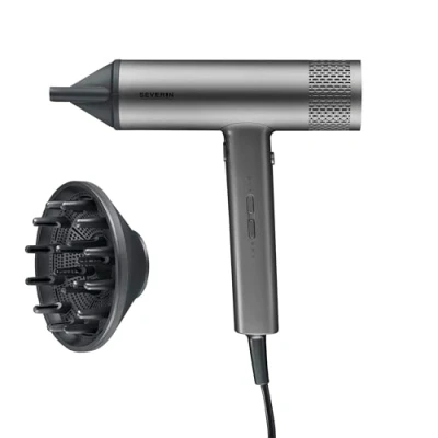 Afbeelding van Severin HT 0169 Föhn “S Style Speed ​​​​Pro in aluminium behuizing, BLDC motor van 1.650 2.000 Watt, 3 temperaturen en standen een kleine luchtknop, Ionische functie &amp; 2,80 meter lange kabel, incl. magnetische concentrator diffuser