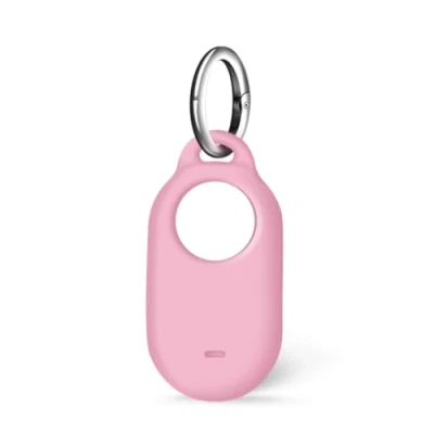 Afbeelding van ISKIP Samsung SmartTag2 siliconen hoes, compatibel met Galaxy Smart Tag2, hoes sleutelhanger (roze)
