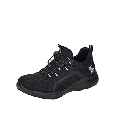 Afbeelding van Rieker Sneakers laag blackblackblack (m507000), Dames, Maat: 37, black (m5070 00) Textiel