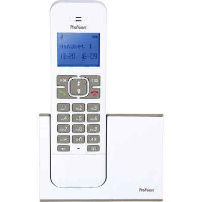 Afbeelding van Profoon PDX 8400TE DECT telefoon met 1 handset, wit/taupe White Taupe