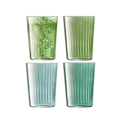Afbeelding van L.S.A. Gems Tumbler Glas 560 ml Set van 4 Stuks Assorti Groen