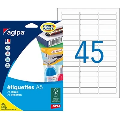 Afbeelding van A5 720 etiketten, 12,8 x 38 cm, wit