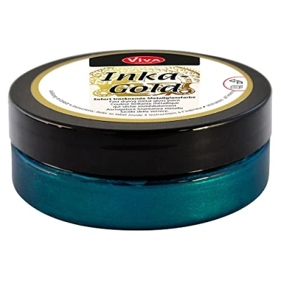 Afbeelding van VIVA DECOR 3PL Inka Gold Petrol, acryl, maat M