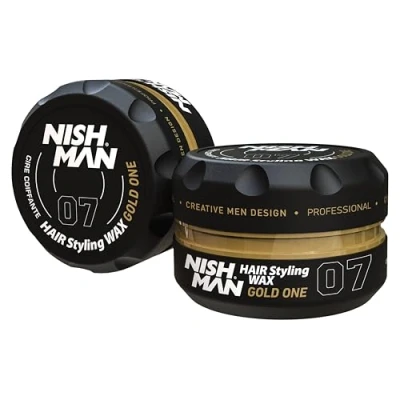 Image de NISHMAN Cire de Coiffage pour Hommes 07 Gold One 150g Parfum Fini Brillant Naturel Tenue Forte Gel Cheveux Aqua Wax Contrôle et Définition Longue Durée