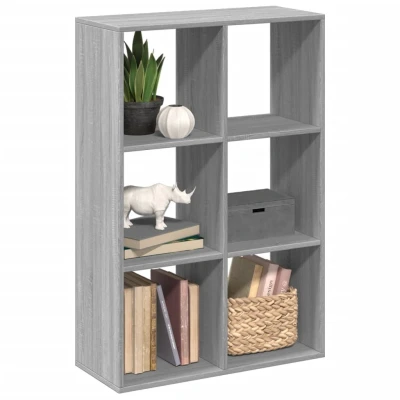 Afbeelding van Kamerscherm / boekenkast 69,5x29x103,5 cm hout grijs sonoma