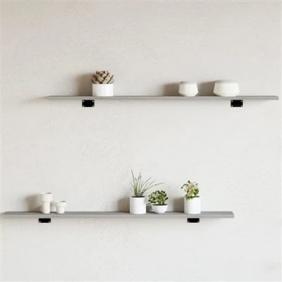 Afbeelding van Wandschappen 4 st 100x10x1,5 cm bewerkt hout grijs sonoma eiken