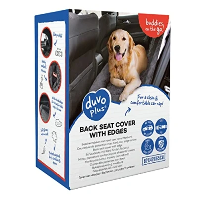 Afbeelding van Duvoplus Reisbench Hond Beschermdeken Met Rand Achterbank 147x99x12cm Zwart 1st