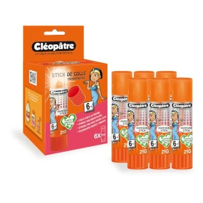 Afbeelding van Cléopâtre BA21ADX6 Lijmsticks transparant, &quot;Cleostick&quot;, zelfklevend, in 21 g, 6 stuks