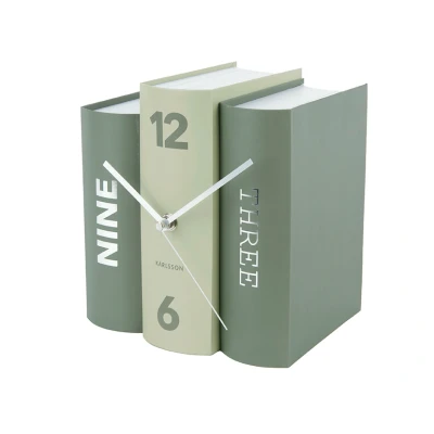 Afbeelding van Tafelklok Book Groen Paper 20x15x20cm