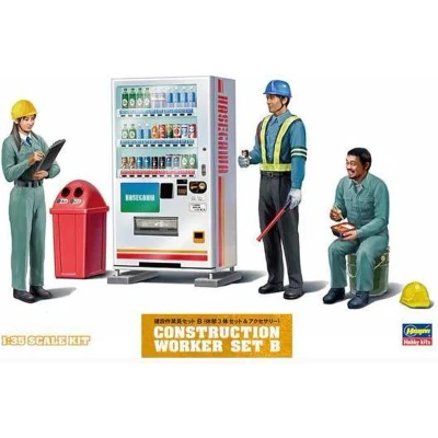 Afbeelding van 1:35 Hasegawa 66006 Construction Worker Set B Plastic Modelbouwpakket