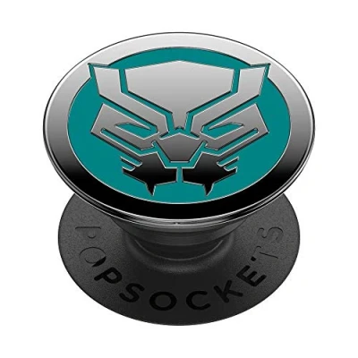 Afbeelding van PopSockets PopGrip houder en handgreep voor smartphone tablet met verwisselbare top Enamel Black Panther