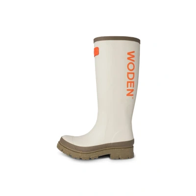 Afbeelding van Woden LE Waterproof Regenlaarzen, Dames, Maat: 40, Stone Gevulkaniseerd rubber