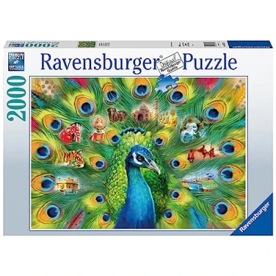 Afbeelding van Ravensburger puzzel Land of the Peacock Legpuzzel 2000 stukjes